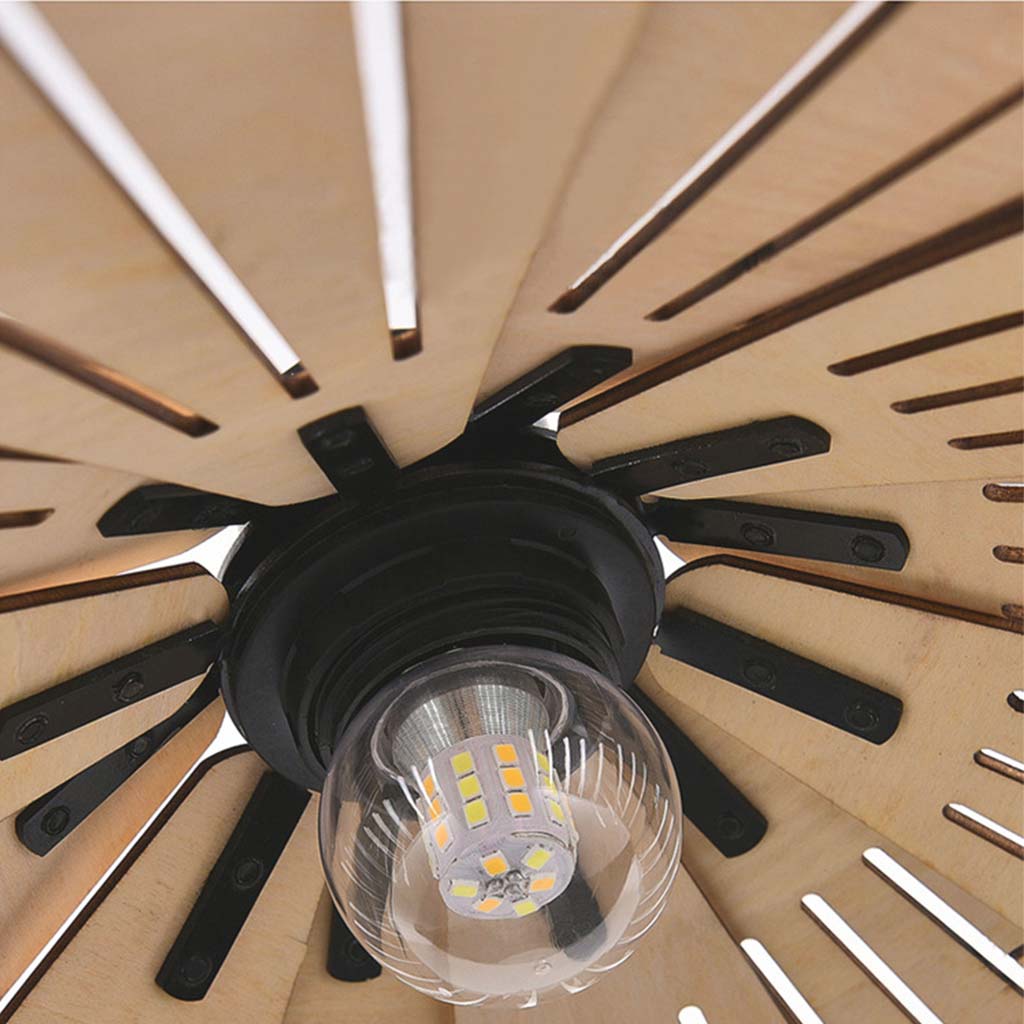 Retro Japanese Style Wood Pendant Light Fixture Bulb