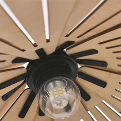 Retro Japanese Style Wood Pendant Light Fixture Bulb
