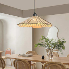 Retro Japanese Style Wood Pendant Light Fixture Log A Dining Room