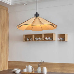 Retro Japanese Style Wood Pendant Light Fixture Log B Dining Room