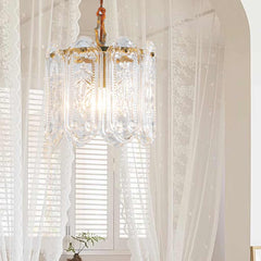 Pendant Light French Floral Carved Glass Bedroom