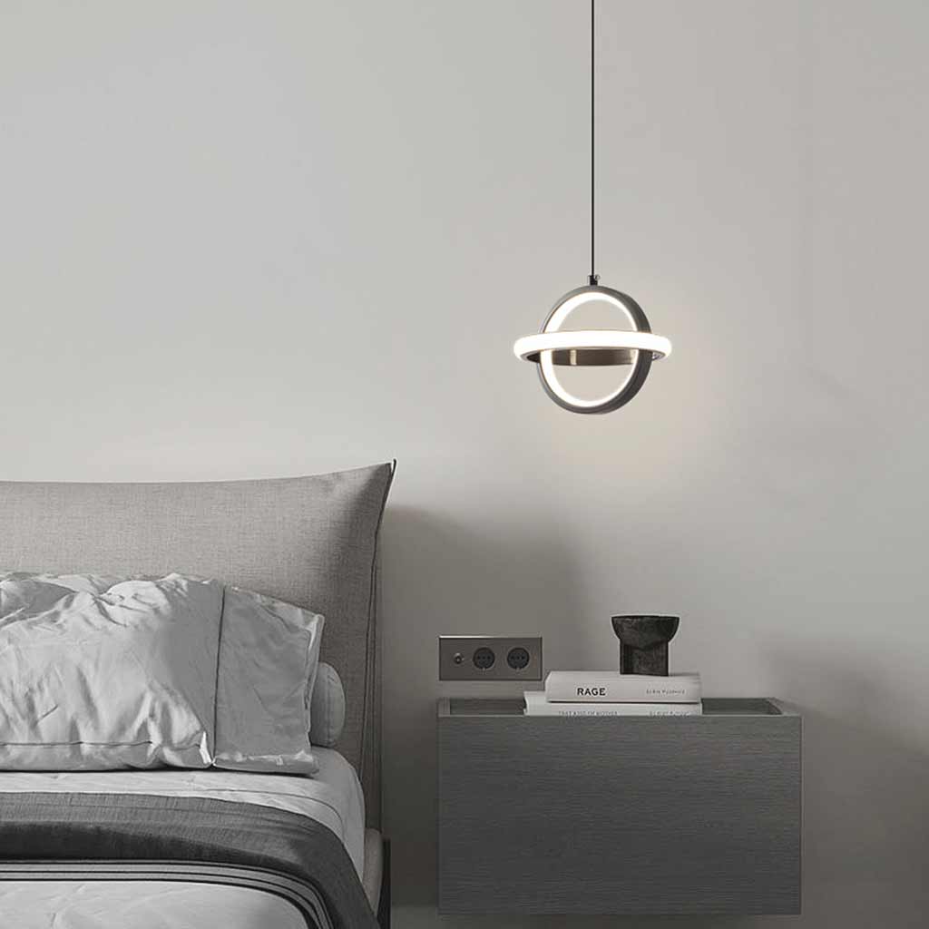 Pendant Light Geometric Brass Round Globe Ring Bedroom
