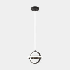 Pendant Light Geometric Brass Round Globe Ring Black
