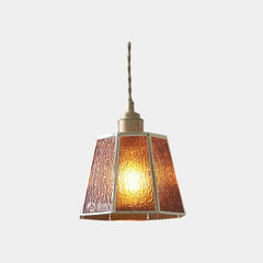 Pendant Light Geometric Stained Glass Polygon Brown