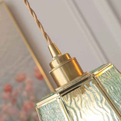 Pendant Light Geometric Stained Glass Polygon Detail