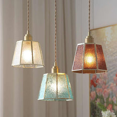 Pendant Light Geometric Stained Glass Polygon Room