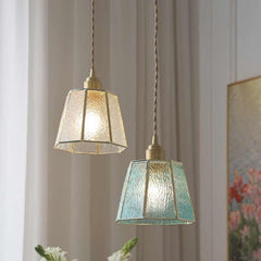 Pendant Light Geometric Stained Glass Polygon Sitting Room