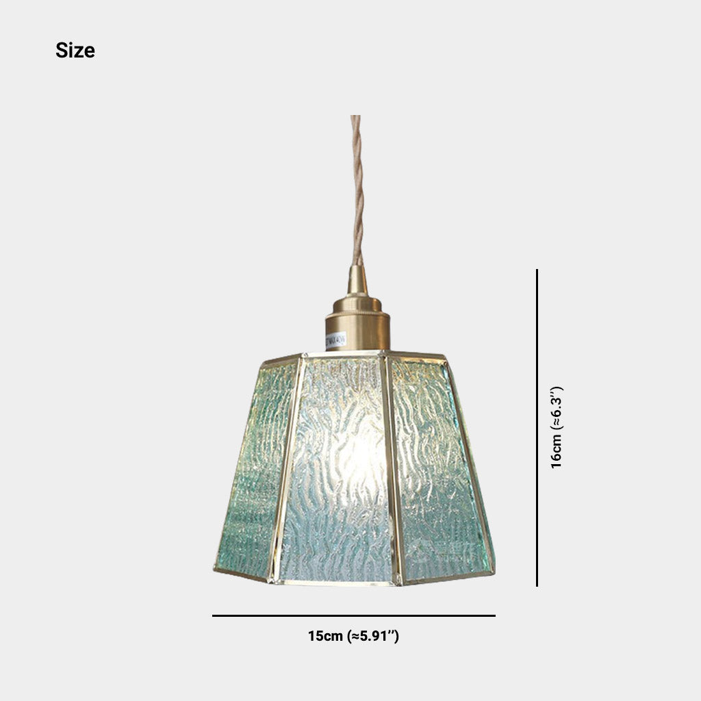 Pendant Light Geometric Stained Glass Polygon Size