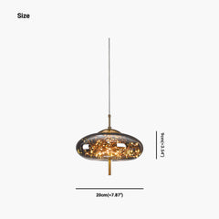 Pendant Light Glass Smokey Grey Size