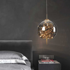 Pendant Light Glass Starry Night Smokey Grey Bedroom