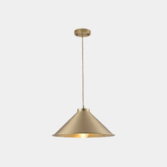 Pendant Light Minimalist Brushed Brass Single Head, Gold