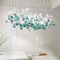 Pendant Light Green Glass LED  Round / Rectangle