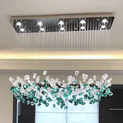 Pendant Light Green Glass LED  Round / Rectangle