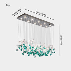 Pendant Light Green Glass LED  Round / Rectangle