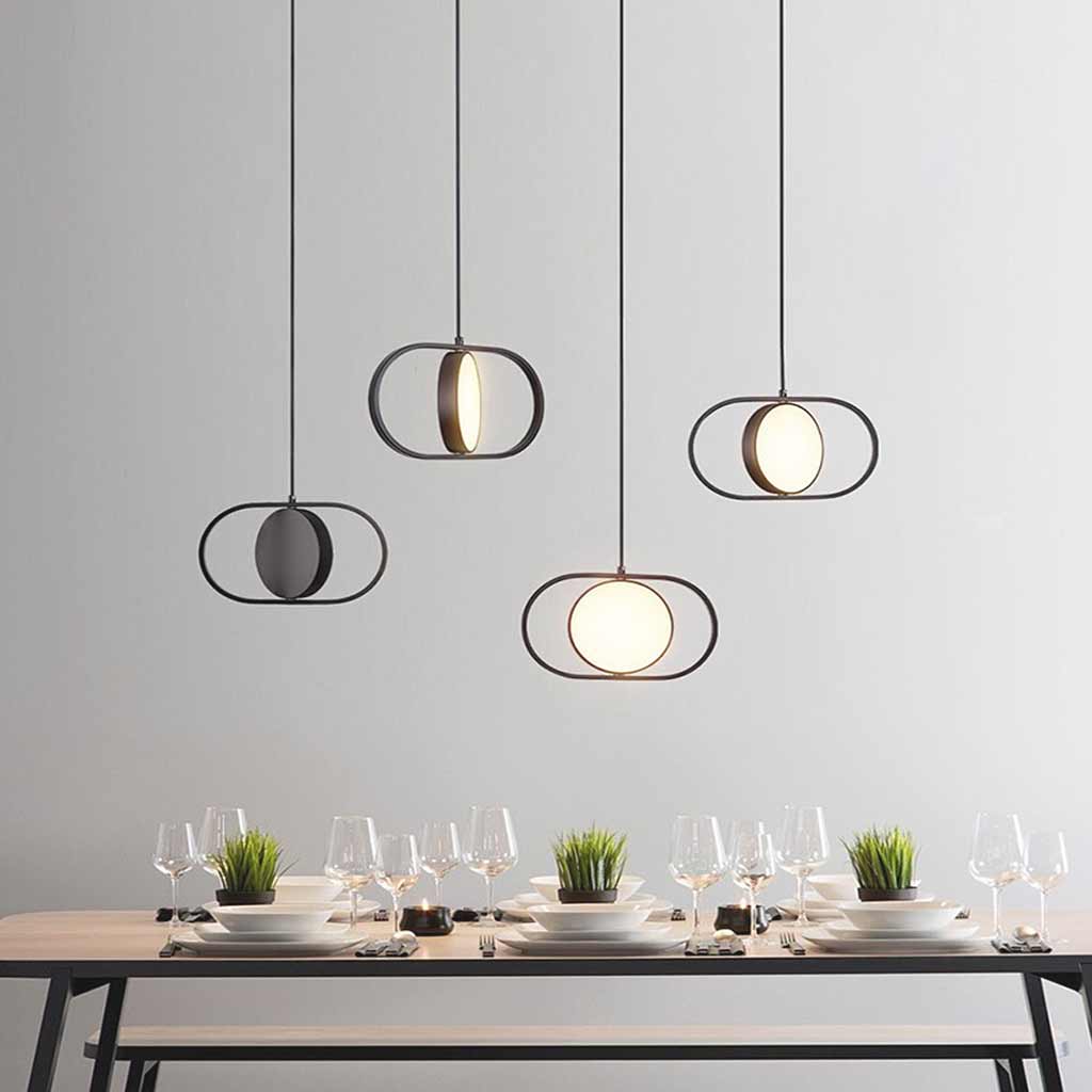 Pendant Light Hanging Light Decorative Oval Metal LED Dining Table