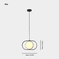 Pendant Light Hanging Light Decorative Oval Metal LED Size