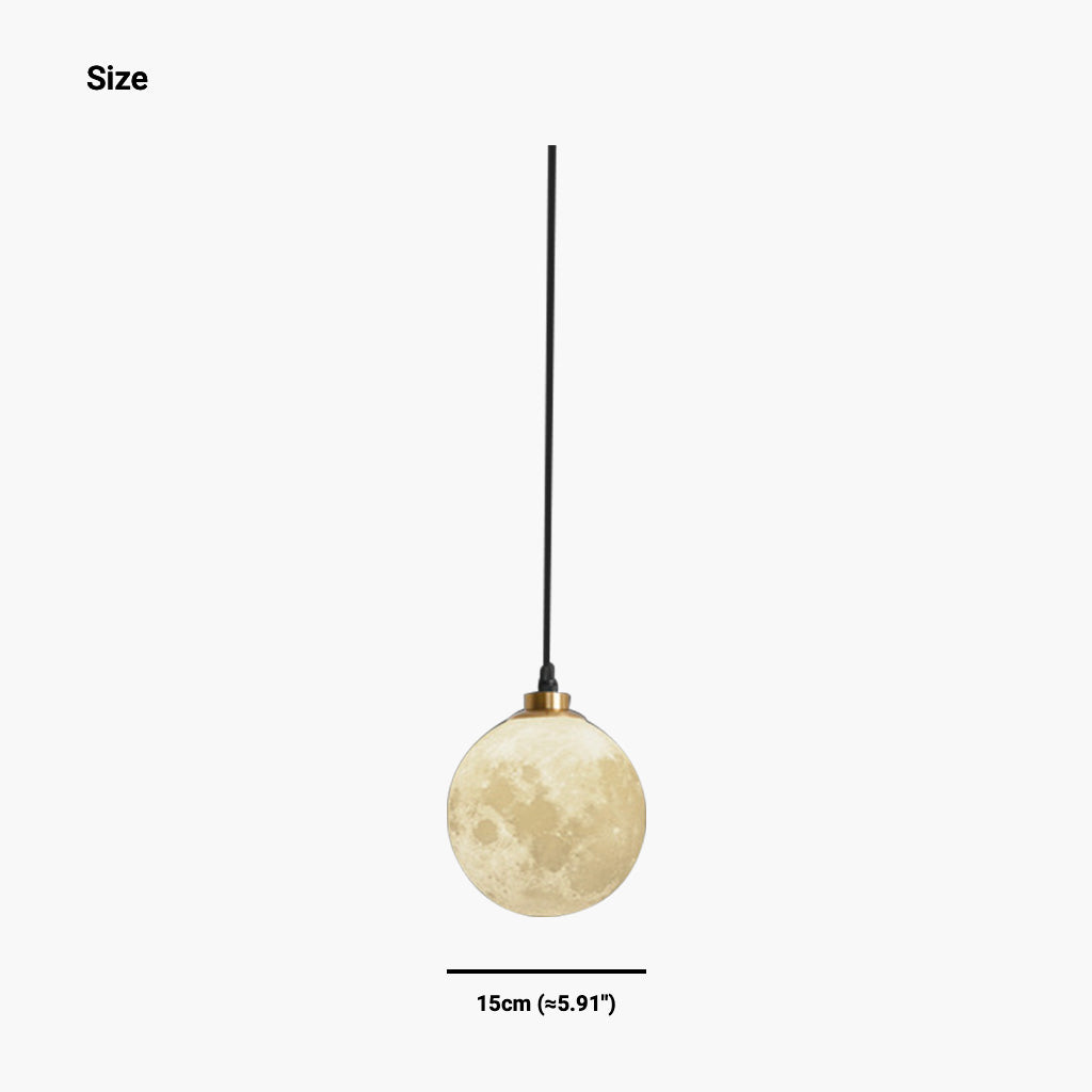 Pendant Light Hanging Moon Globe Minimalist Gold Size