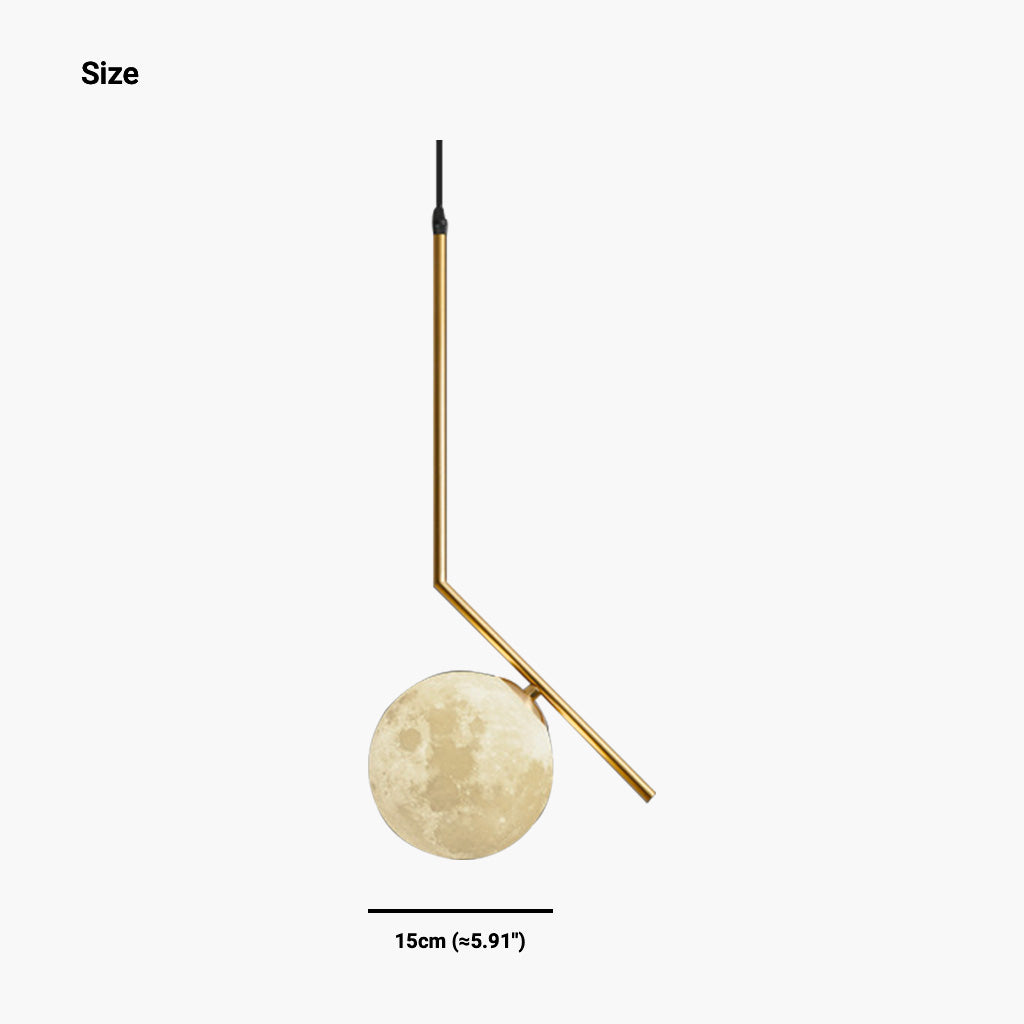 Pendant Light Hanging Moon Globe Minimalist Size