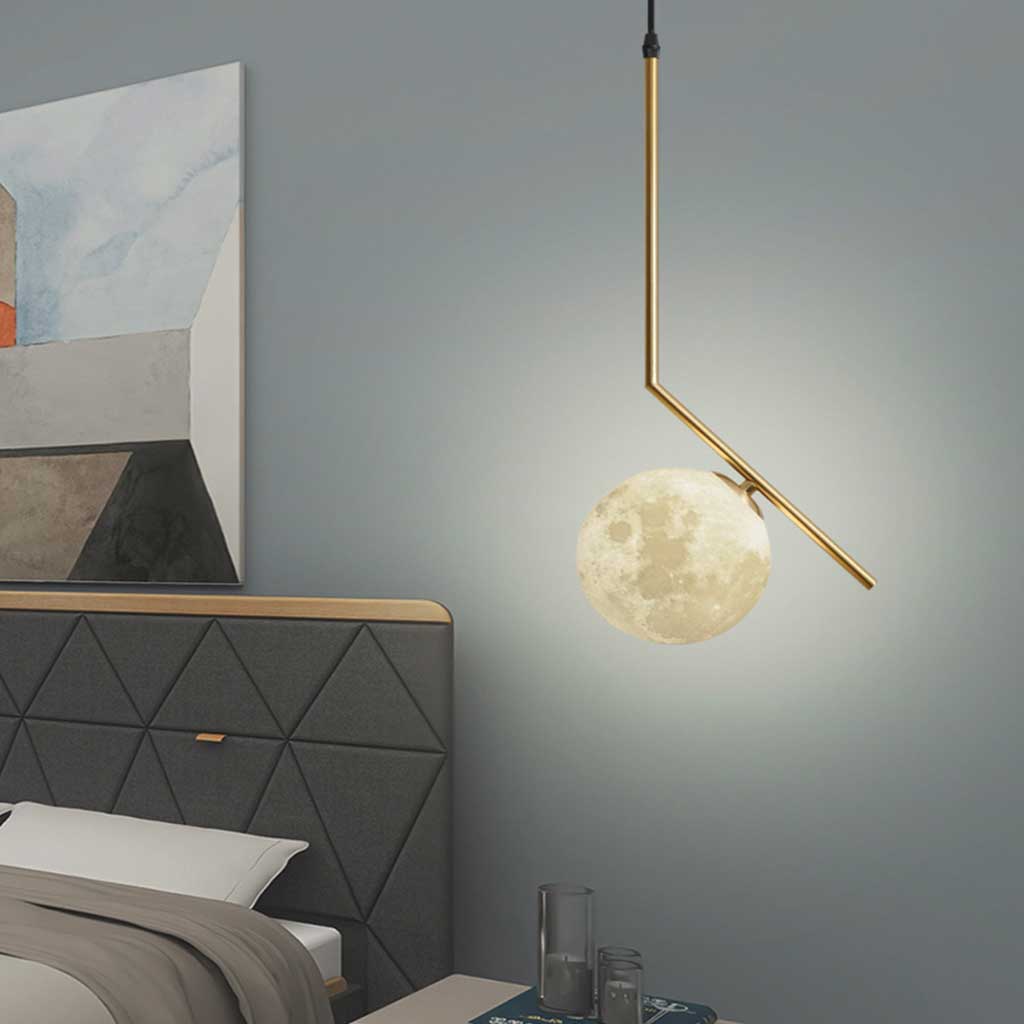 Pendant Light Hanging Moon Globe Minmalist Bedroom