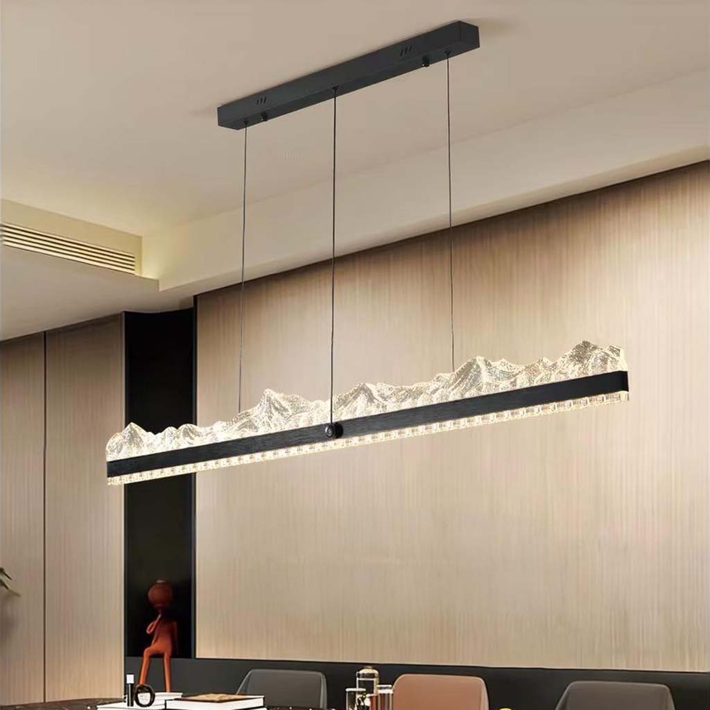 Pendant Light Ice Crack Linear LED Dimmable, Black