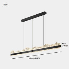 Pendant Light Ice Crack Linear LED Dimmable, Black