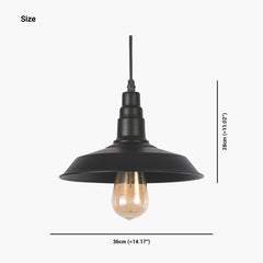 Pendant Light Industrial Black Size