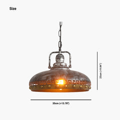 Pendant Light Industrial Iron Pot Lid Size