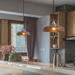 Pendant Light Industrial Iron Pot Lid Two Kitchen Island