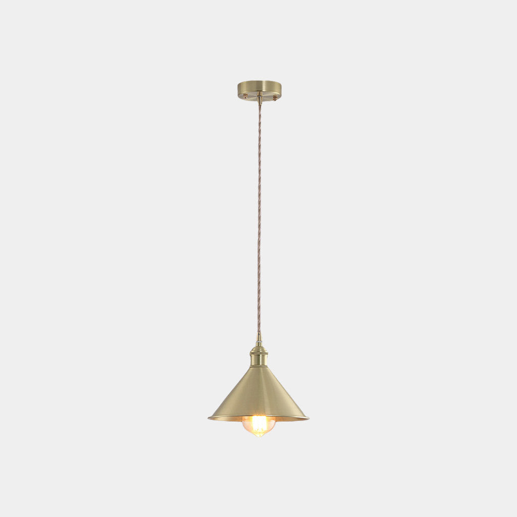 Pendant Light Industrial Simple Brass Cone Gold