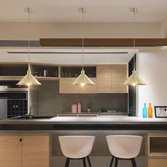 Pendant Light Industrial Simple Brushed Brass Cone Gold Kitchen Island