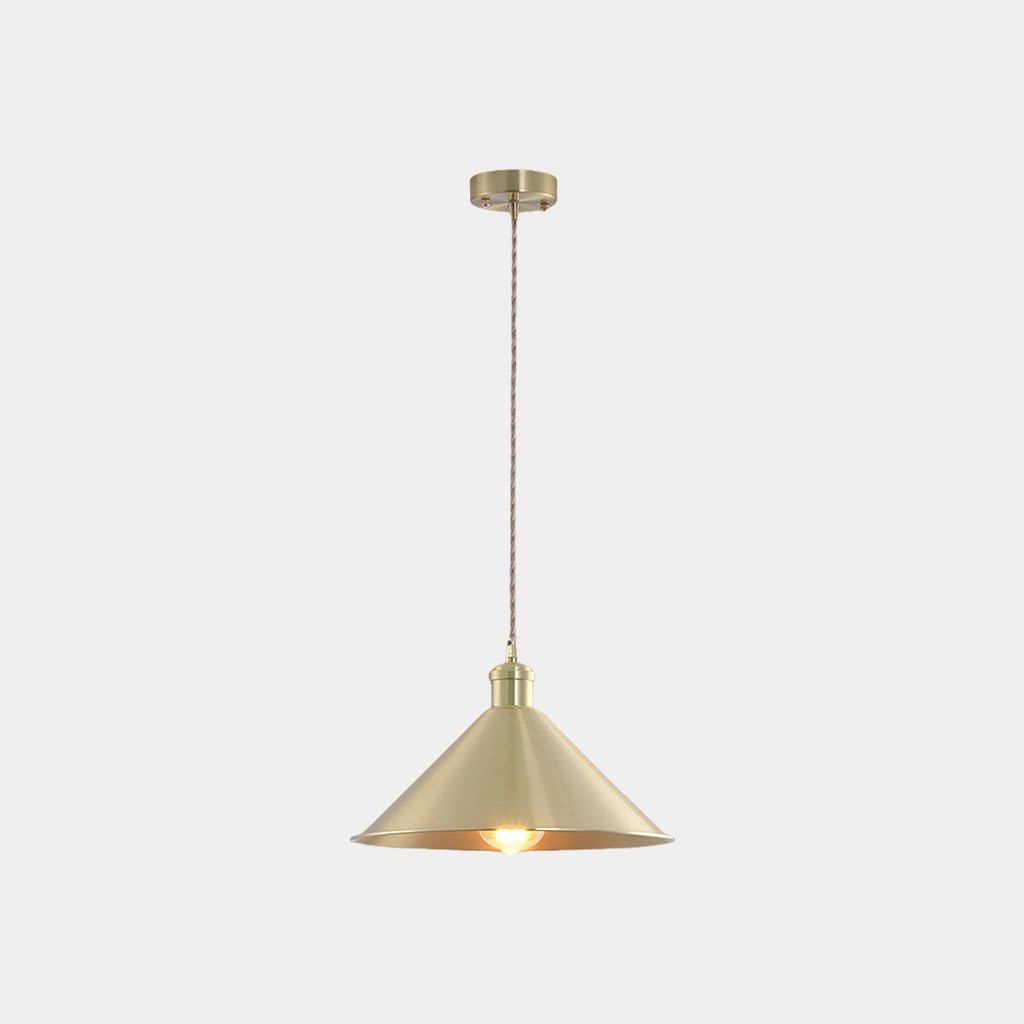 Pendant Light Industrial Simple Brushed Brass Cone
