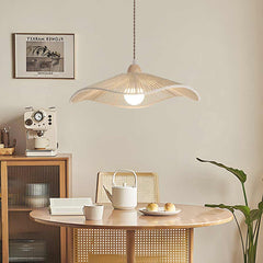 Pendant Light Japandi Hemp Rope Straw Hat Dining Room