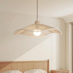 Pendant Light Japandi Hemp Rope Straw Hat Log Bedroom