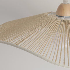 Pendant Light Japandi Hemp Rope Straw Hat Log Shade