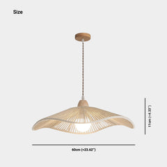 Pendant Light Japandi Hemp Rope Straw Hat Log Size