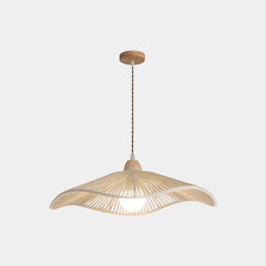 Pendant Light Japandi Hemp Rope Straw Hat Log