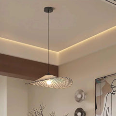 Pendant Light Japandi Retro Cloth Linen Lotus Leaf Room