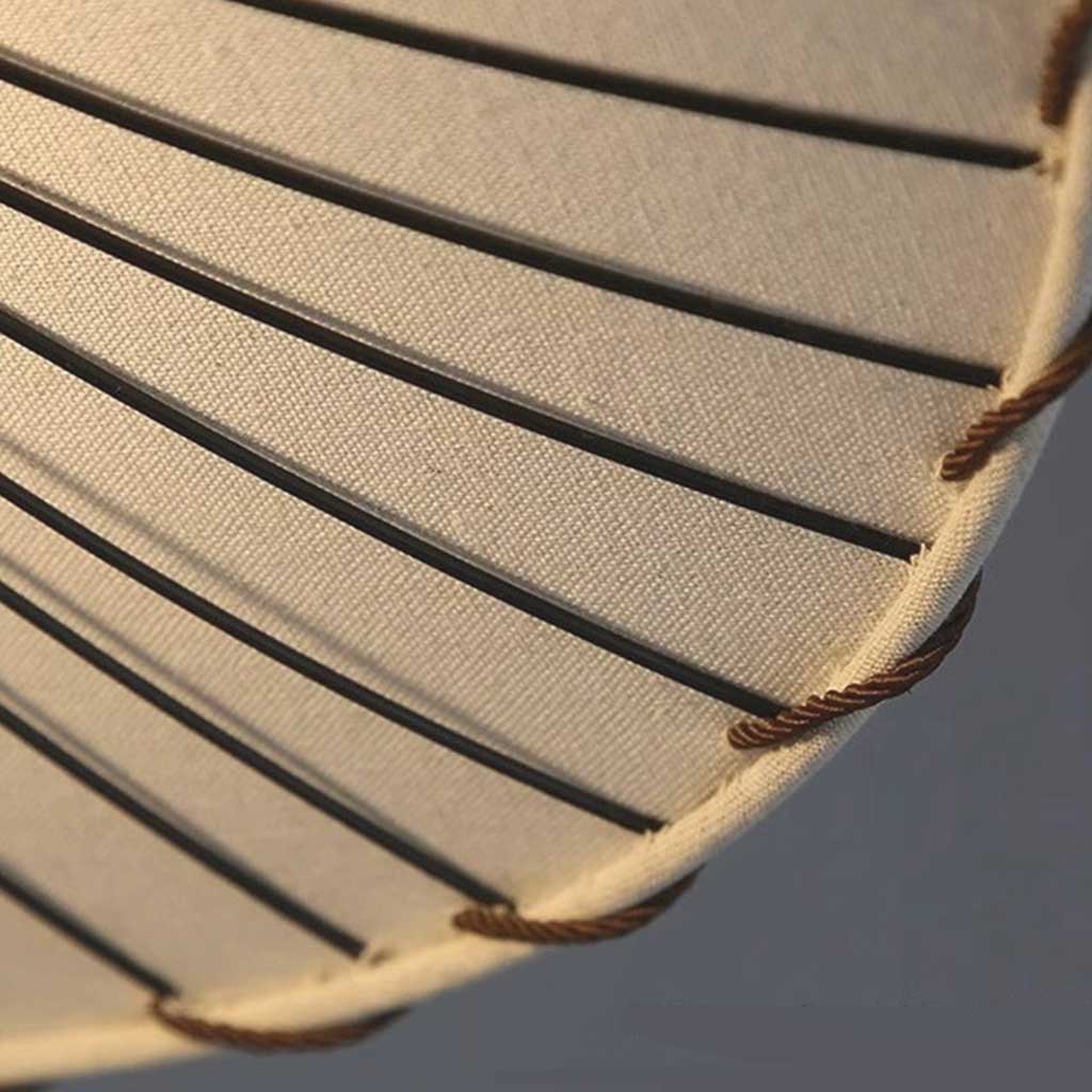 Pendant Light Japandi Retro Cloth Linen Lotus Leaf Shade