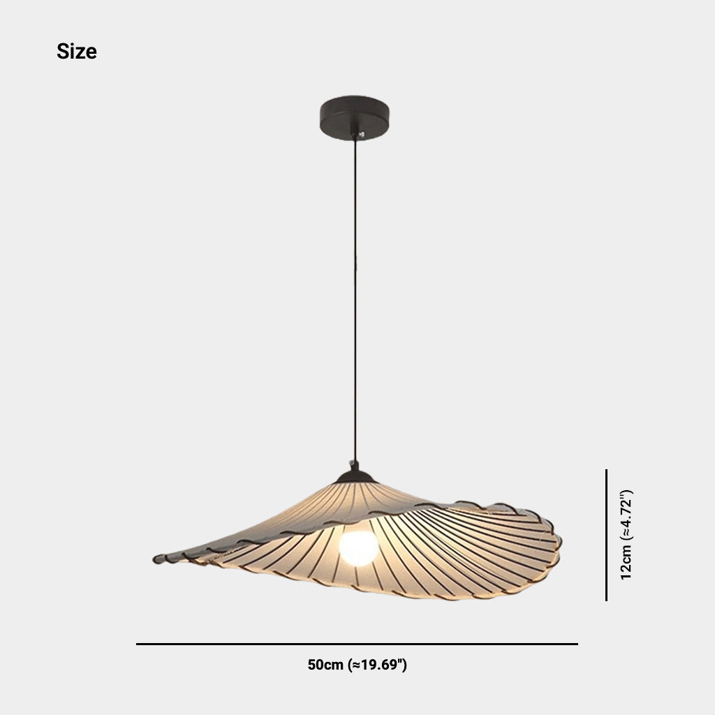 Pendant Light Japandi Retro Cloth Linen Lotus Leaf Size