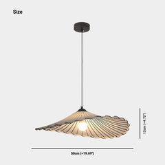 Pendant Light Japandi Retro Cloth Linen Lotus Leaf Size