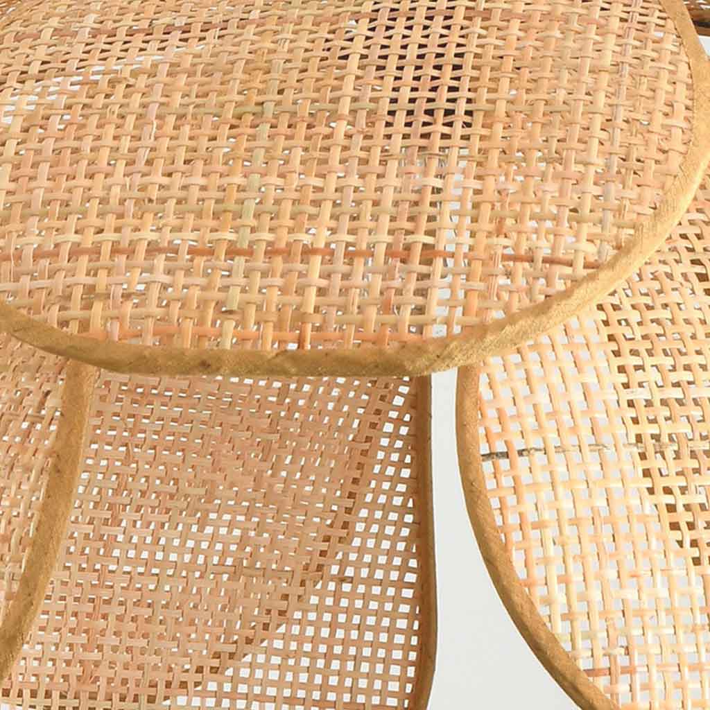 Pendant Light Japanese Ambient Woven Rattan Petal Detail