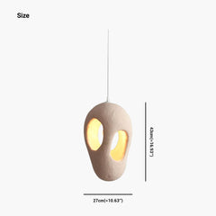 Pendant Light Japanese Cream Beige Hollow Size