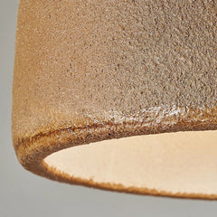 Suspension japonaise Wabi-Sabi en résine avec couvercle de pot, blanc/marron
