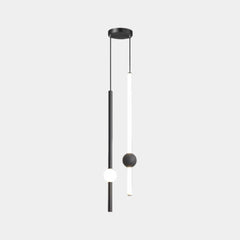 Hanglamp met LED-verlichting, lineair, ijzer en glas