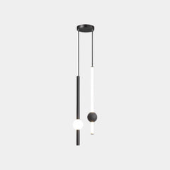 Hanglamp met LED-verlichting, lineair, ijzer en glas