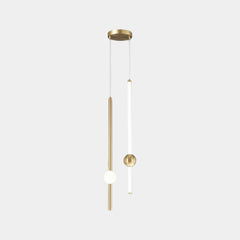 Hanglamp met LED-verlichting, lineair, ijzer en glas