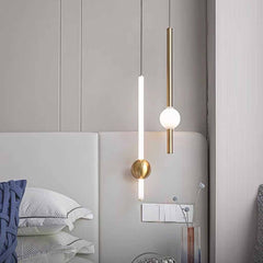 Hanglamp met LED-verlichting, lineair, ijzer en glas