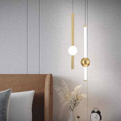 Hanglamp met LED-verlichting, lineair, ijzer en glas