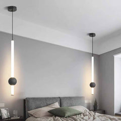 Hanglamp met LED-verlichting, lineair, ijzer en glas