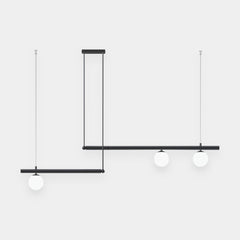 Pendant Light Linear 3 Bulbs Black